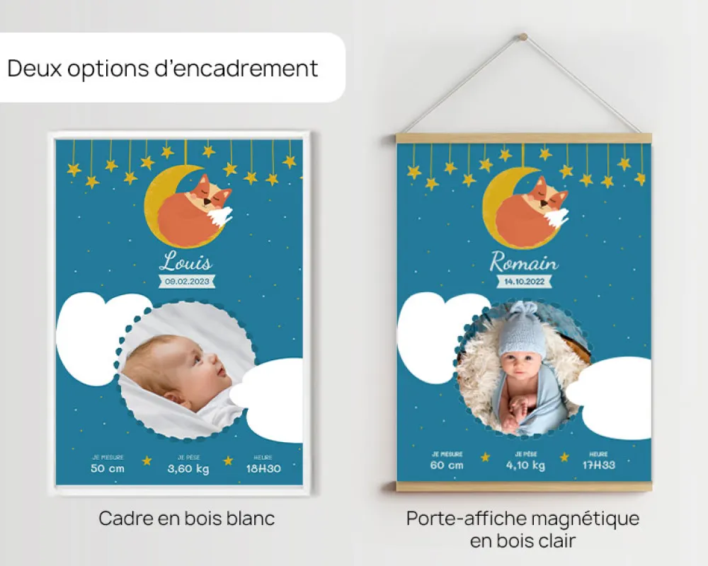Affiche naissance personnalisée - Renard|Cadeaux.com Outlet