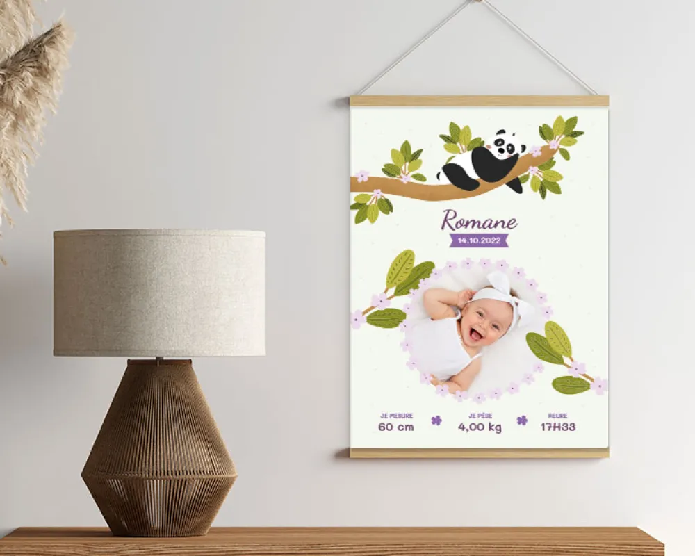 Affiche naissance personnalisée - Panda|Cadeaux.com Online