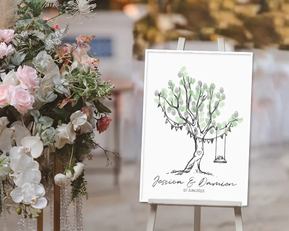 Affiche personnalisée - Arbre à empreintes mariage|Cadeaux.com