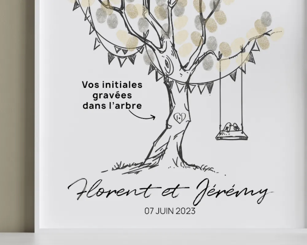 Affiche personnalisée - Arbre à empreintes mariage|Cadeaux.com