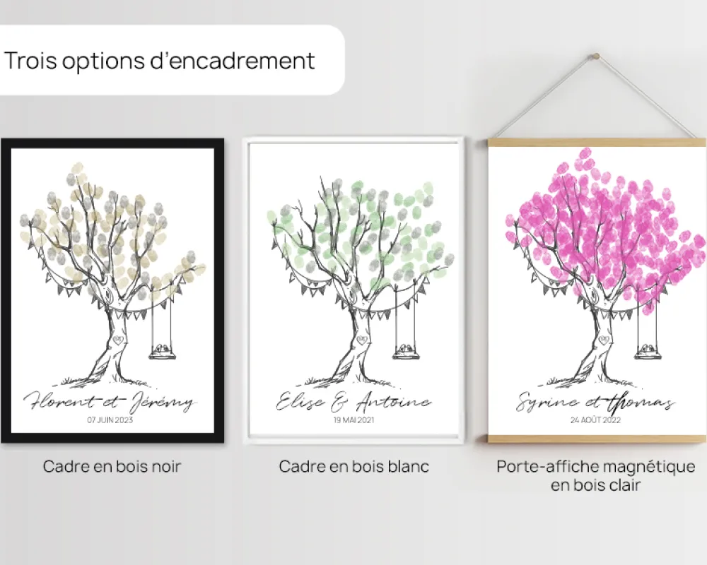 Affiche personnalisée - Arbre à empreintes mariage|Cadeaux.com