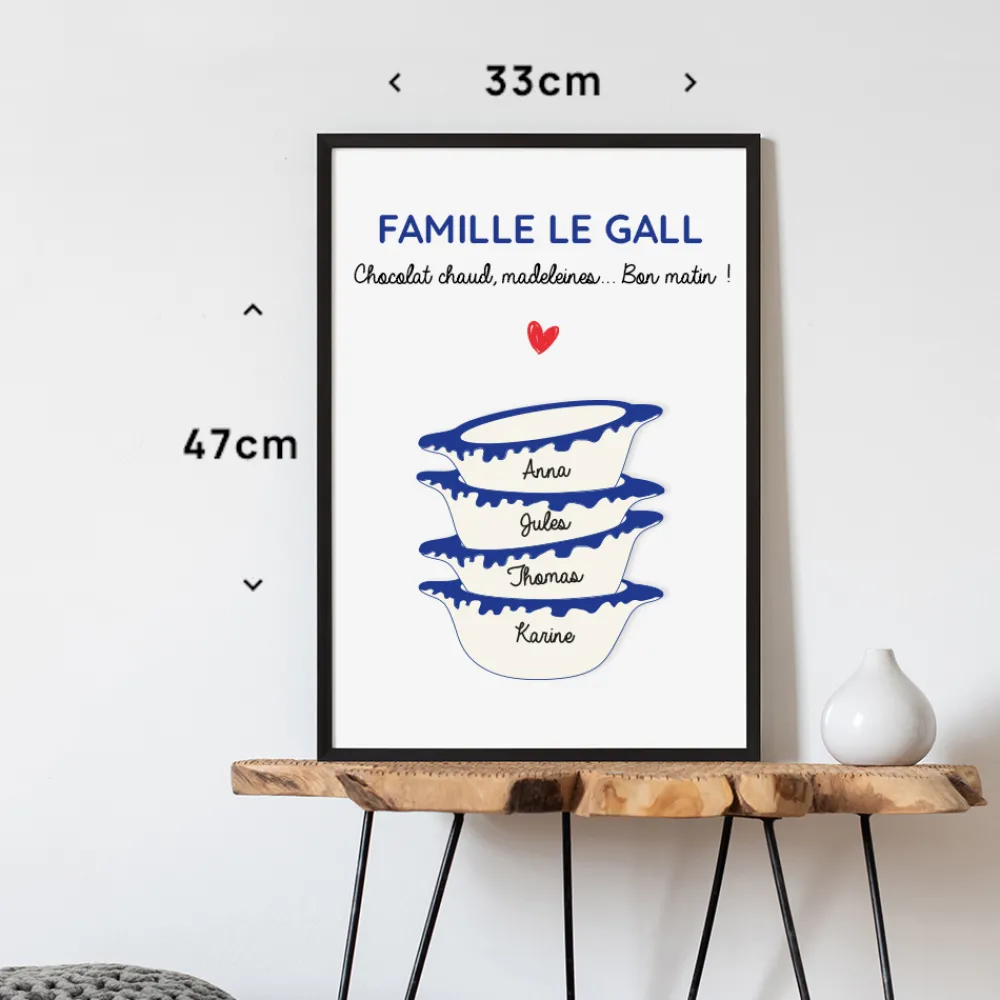 Affiche personnalisée - Bols prénoms famille|Cadeaux.com Sale