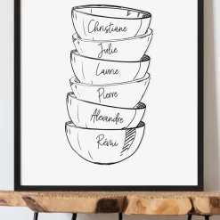 Affiche personnalisée - Bols prénoms famille|Cadeaux.com Sale