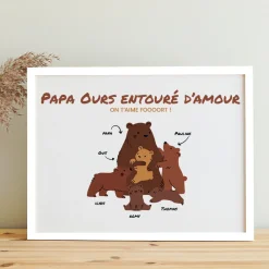 Affiche personnalisée - Câlins d'Ours|Cadeaux.com Online