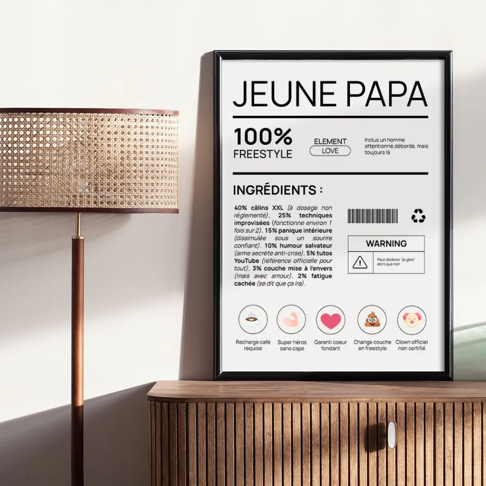 Affiche personnalisée - Composition d'un jeune papa|Cadeaux.com