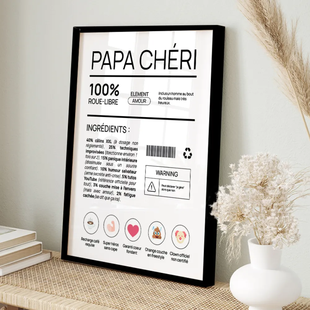 Affiche personnalisée - Composition d'un jeune papa|Cadeaux.com