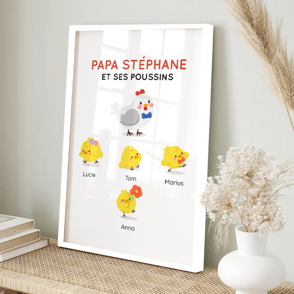 Affiche personnalisée - Famille poussins|Cadeaux.com Discount