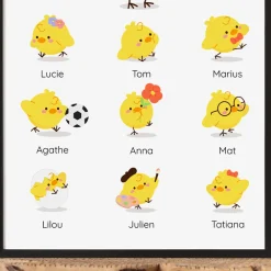Affiche personnalisée - Famille poussins|Cadeaux.com Discount
