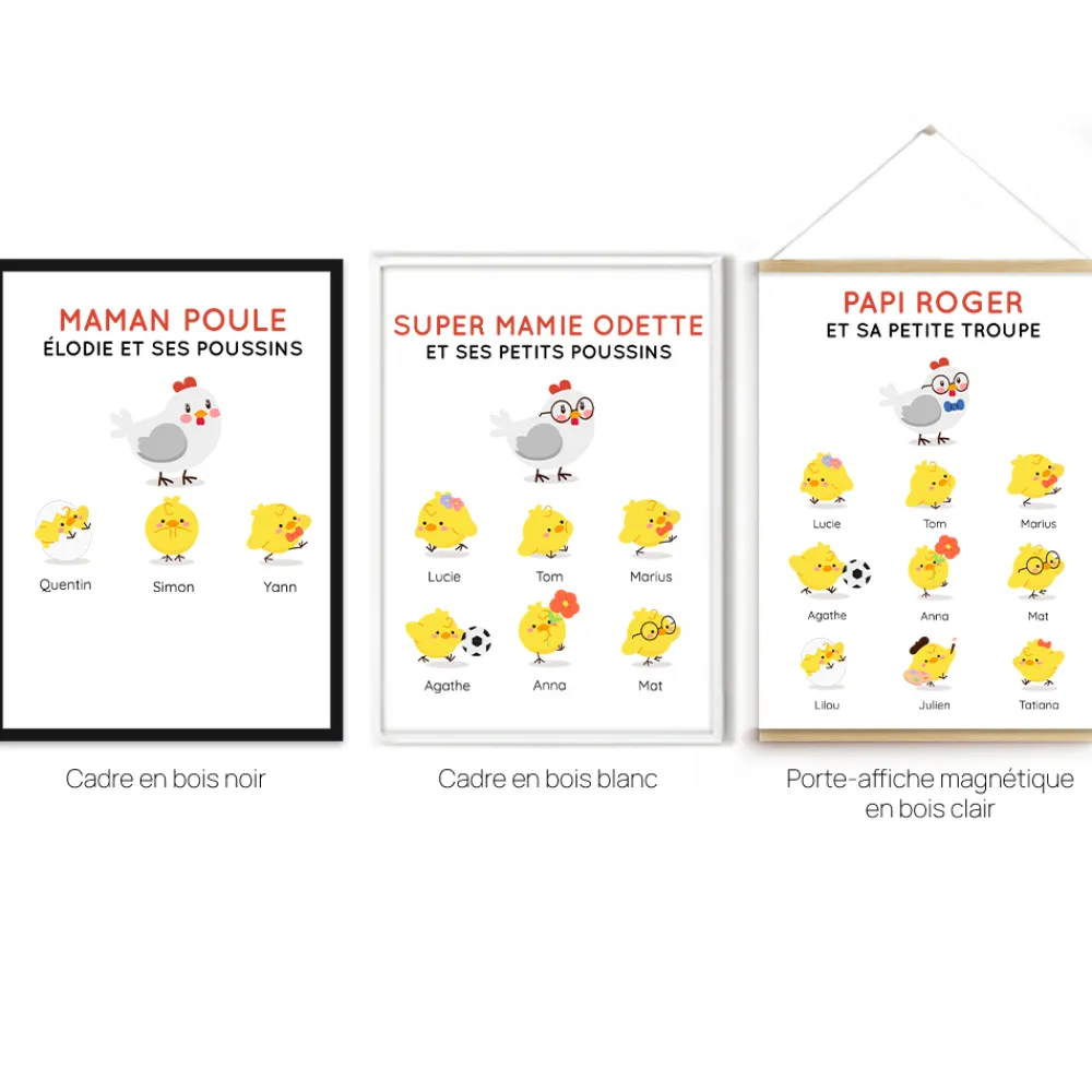 Affiche personnalisée - Famille poussins|Cadeaux.com Discount
