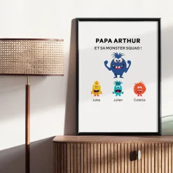 Affiche personnalisée - Famille Monstres|Cadeaux.com Best
