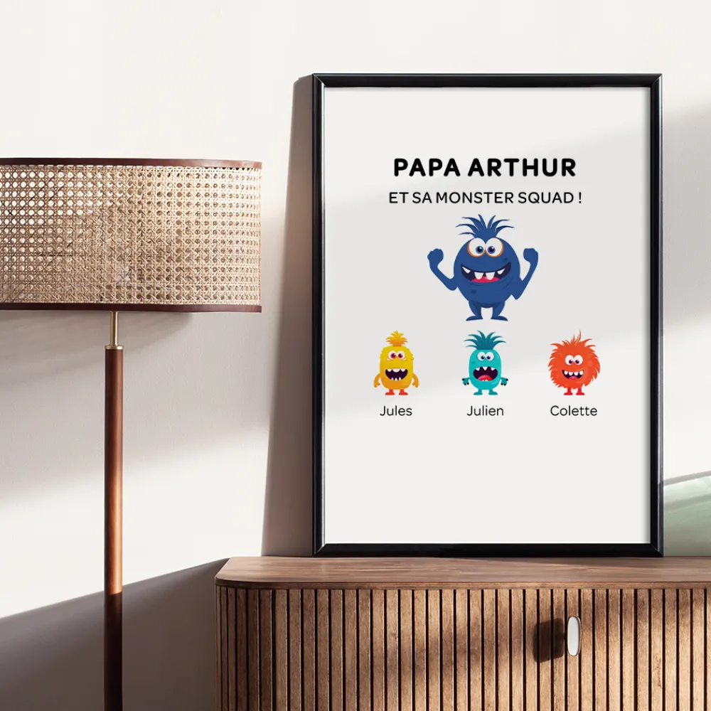 Affiche personnalisée - Famille Monstres|Cadeaux.com Best