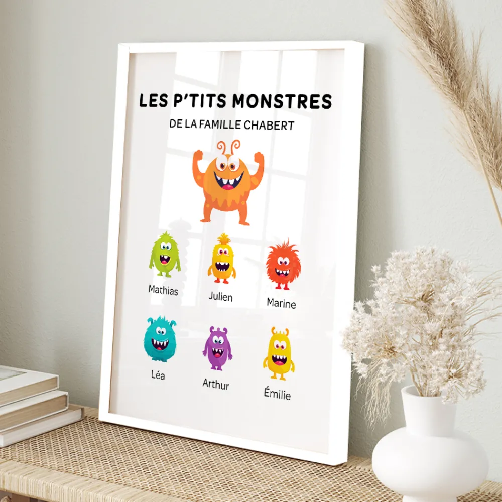 Affiche personnalisée - Famille Monstres|Cadeaux.com Best
