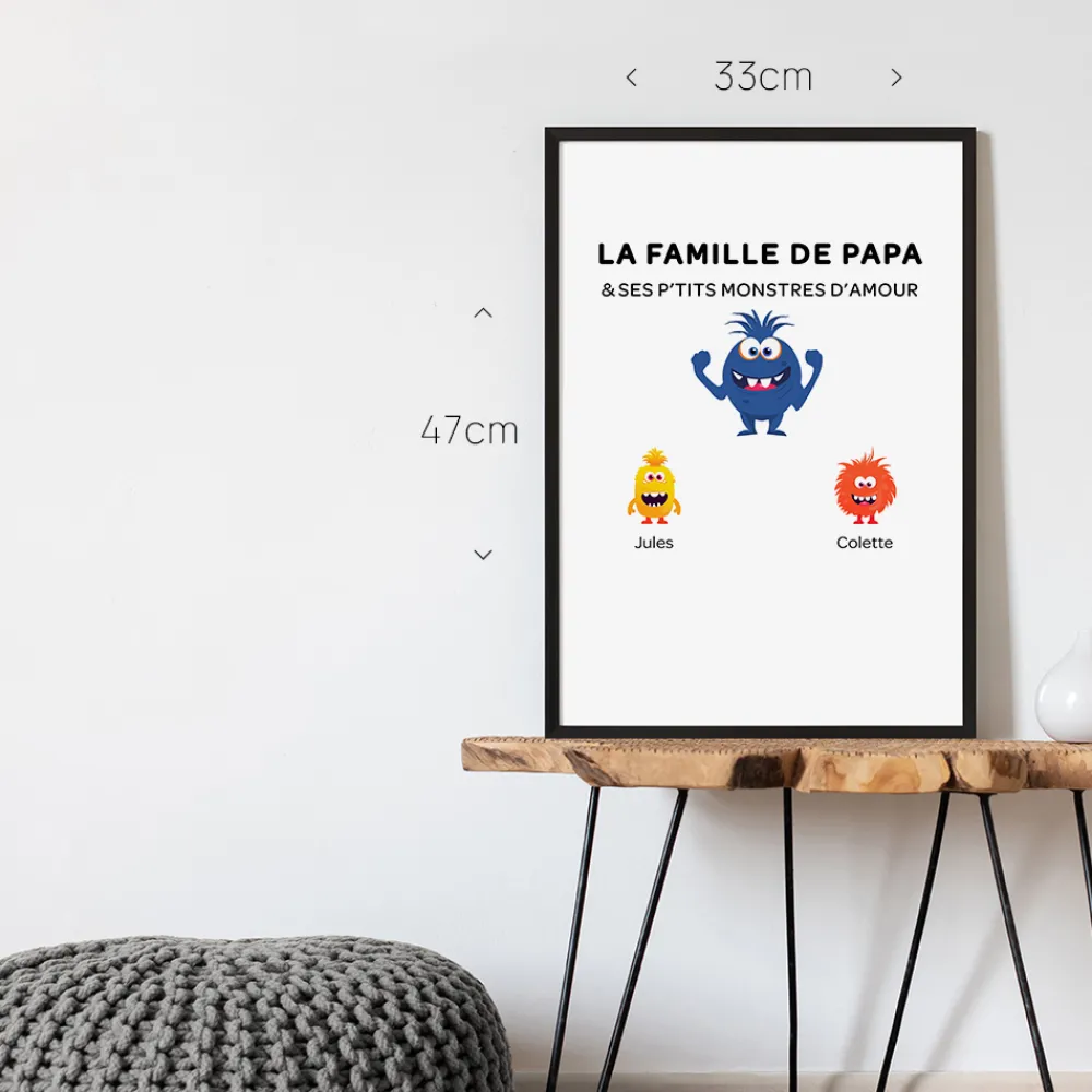 Affiche personnalisée - Famille Monstres|Cadeaux.com Best