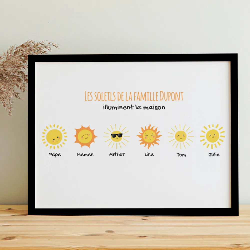 Affiche personnalisée - Famille soleils|Cadeaux.com Best