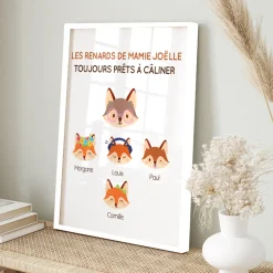Affiche personnalisée - Mamie Renard et sa meute|Cadeaux.com Outlet