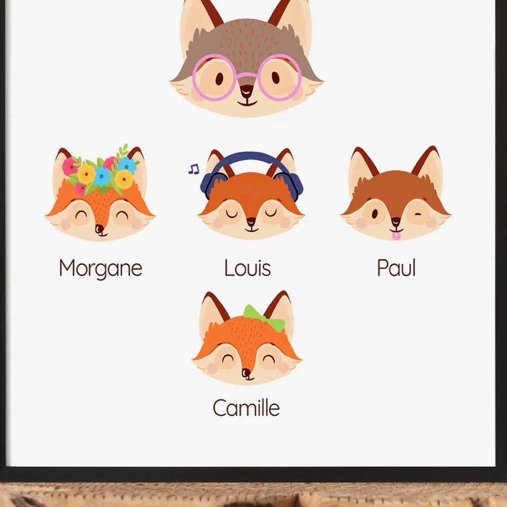 Affiche personnalisée - Mamie Renard et sa meute|Cadeaux.com Outlet