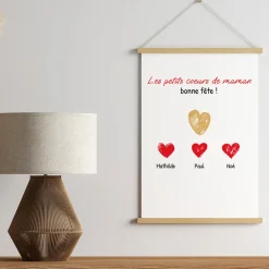 Affiche personnalisée - Maman et ses petits coeurs|Cadeaux.com Outlet