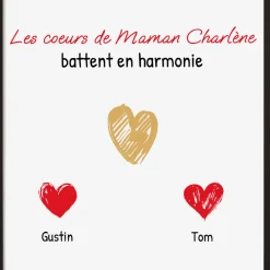 Affiche personnalisée - Maman et ses petits coeurs|Cadeaux.com Outlet