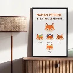 Affiche personnalisée - Maman Renard et sa meute|Cadeaux.com Clearance