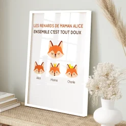 Affiche personnalisée - Maman Renard et sa meute|Cadeaux.com Clearance