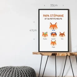 Affiche personnalisée - Papa Renard et sa meute|Cadeaux.com Online