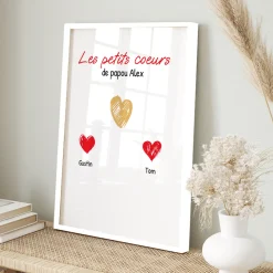 Affiche personnalisée - Papa et ses petits coeurs|Cadeaux.com Outlet