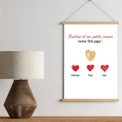 Affiche personnalisée - Papa et ses petits coeurs|Cadeaux.com Outlet