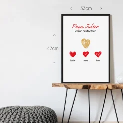 Affiche personnalisée - Papa et ses petits coeurs|Cadeaux.com Outlet