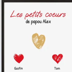 Affiche personnalisée - Papa et ses petits coeurs|Cadeaux.com Outlet