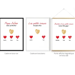 Affiche personnalisée - Papa et ses petits coeurs|Cadeaux.com Outlet