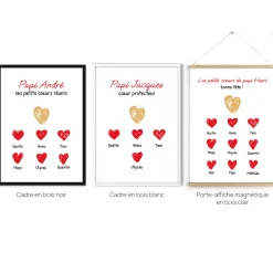Affiche personnalisée - Papi et ses petits coeurs|Cadeaux.com Sale