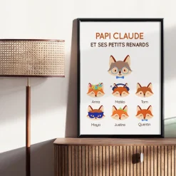 Affiche personnalisée - Papi Renard et sa meute|Cadeaux.com Sale