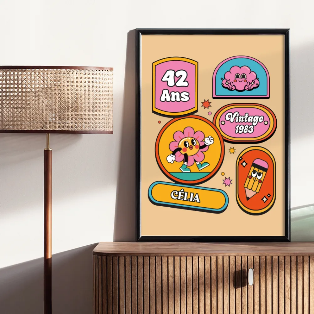 Affiche personnalisée - Stickers Rétro|Cadeaux.com Best