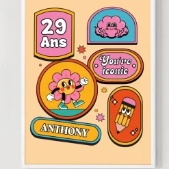 Affiche personnalisée - Stickers Rétro|Cadeaux.com Best