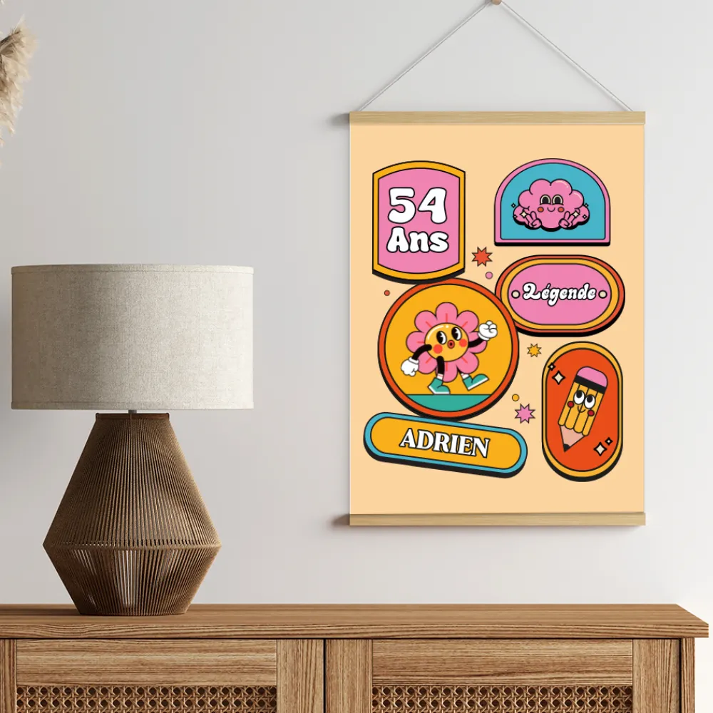 Affiche personnalisée - Stickers Rétro|Cadeaux.com Best