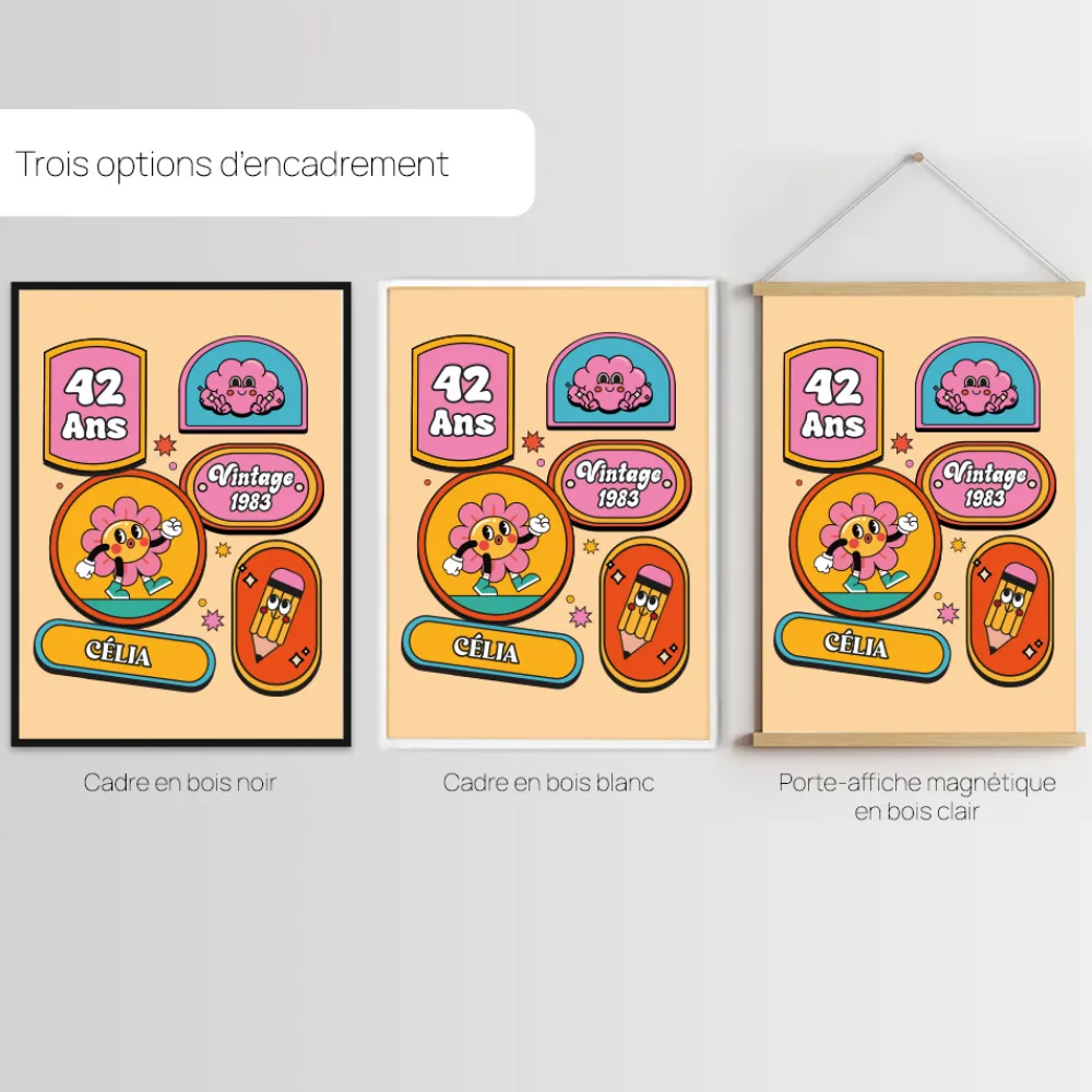 Affiche personnalisée - Stickers Rétro|Cadeaux.com Best
