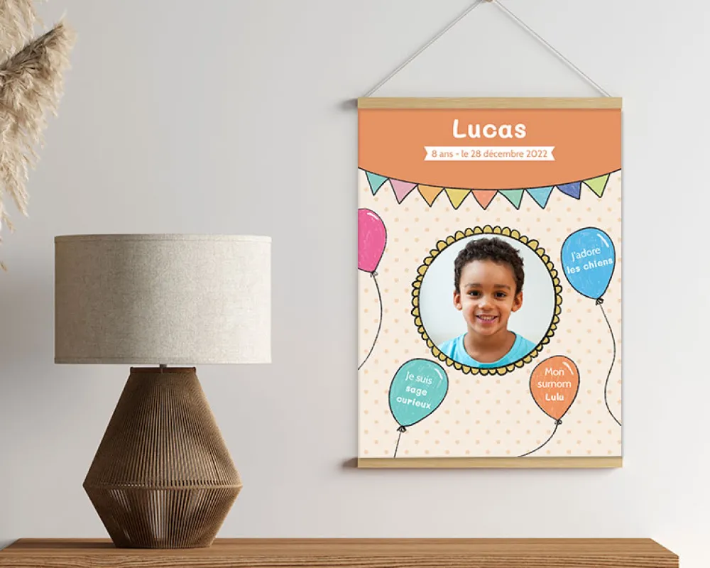 Affiche personnalisée anniversaire - Ballons|Cadeaux.com Sale