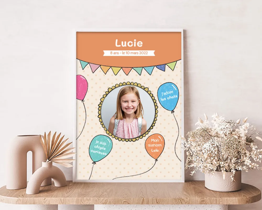 Affiche personnalisée anniversaire - Ballons|Cadeaux.com Sale