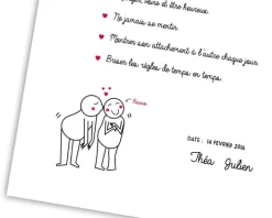 Affiche personnalisée couple - Contrat d'amour|Cadeaux.com New