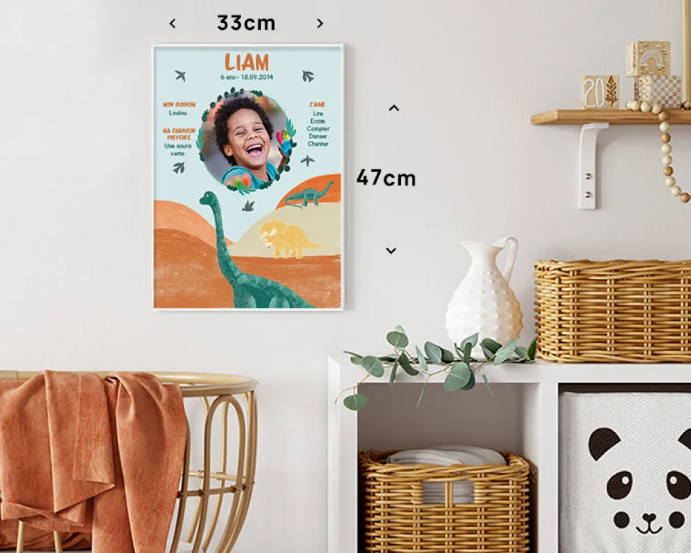 Affiche personnalisée enfant anniversaire - Dinosaure|Cadeaux.com Sale