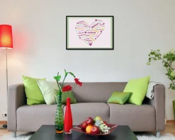 Affiche personnalisée prénoms - Coeur Famille|Cadeaux.com New