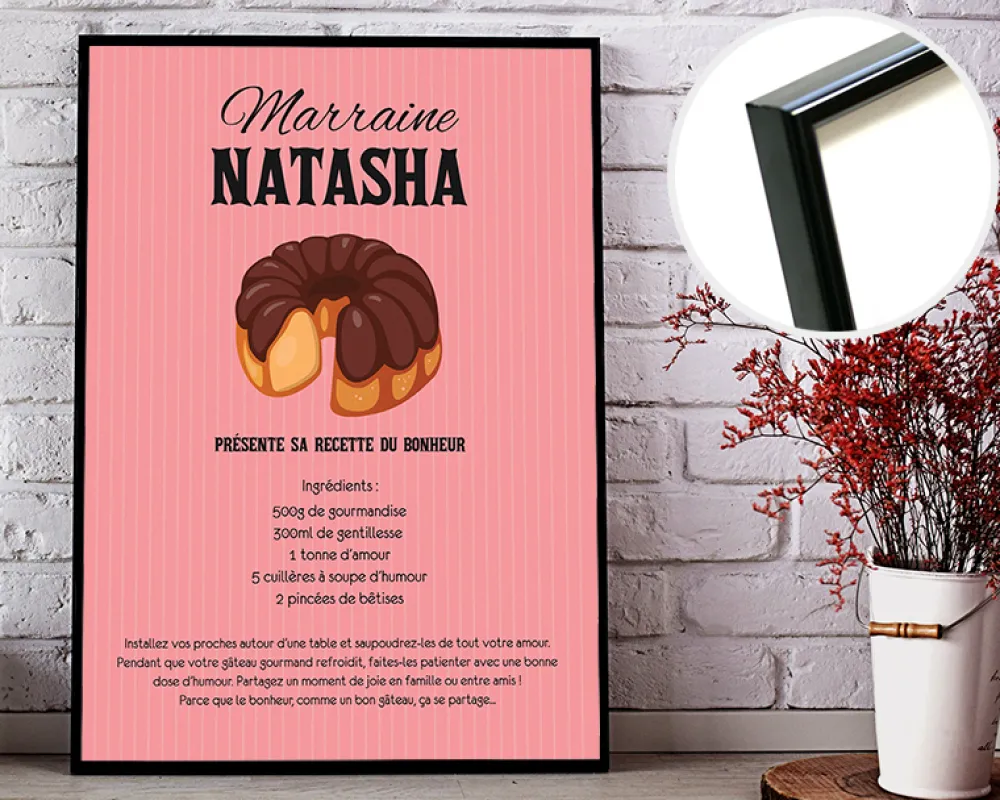 Affiche personnalisée prénom - Recette du bonheur|Cadeaux.com New