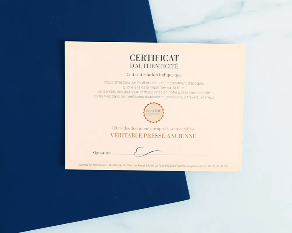 Authentique journal du jour de naissance dans son écrin personnalisé|Cadeaux.com