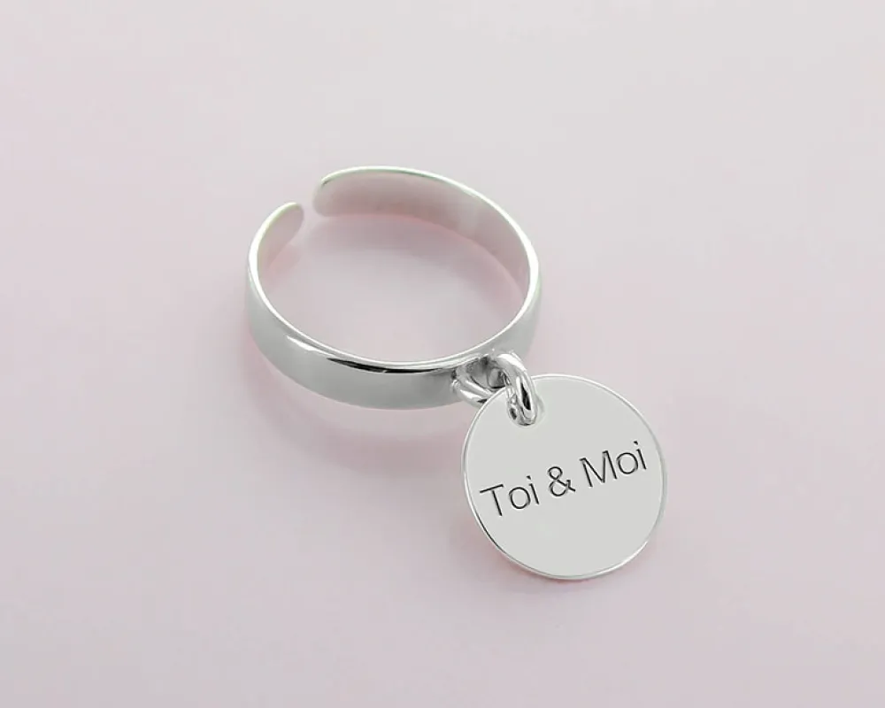 Bague martelée argent Prénom|Cadeaux.com Outlet