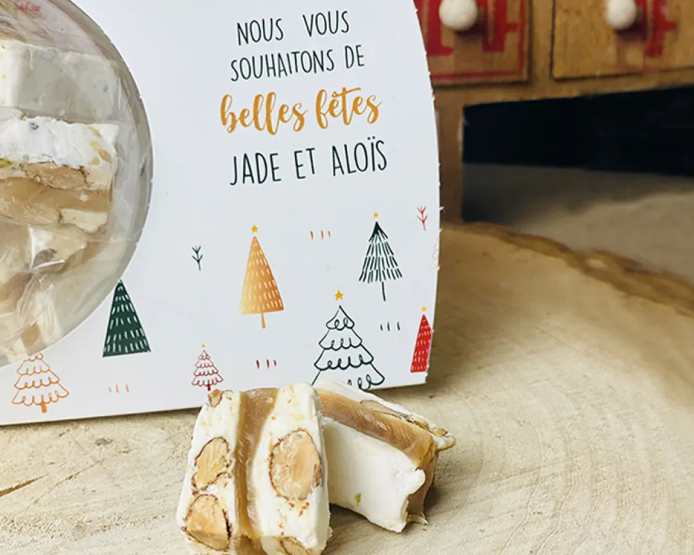 Ballotin de nougat au caramel beurre salé Personnalisable - Noël|Cadeaux.com