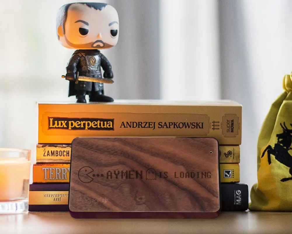 Batterie Externe en bois personnalisable grand format 4000 mAh - Gamer|Cadeaux.com Hot