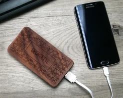 Batterie Externe en bois personnalisable grand format 4000 mAh - Prénom|Cadeaux.com Clearance
