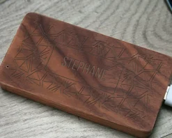 Batterie Externe en bois personnalisable grand format 4000 mAh - Prénom|Cadeaux.com Clearance