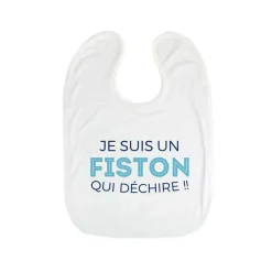 Bavoir bébé personnalisable - Collection 'Je déchire' - Modèle Bleu|Cadeaux.com New