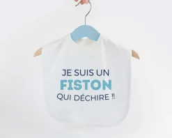 Bavoir bébé personnalisable - Collection 'Je déchire' - Modèle Bleu|Cadeaux.com New
